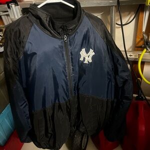 Men's vintage MLB Black and blue new york yankees zip up jacket size large